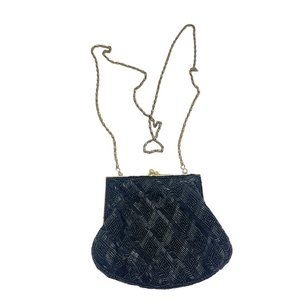 Cache Black Beaded Kisslock Purse